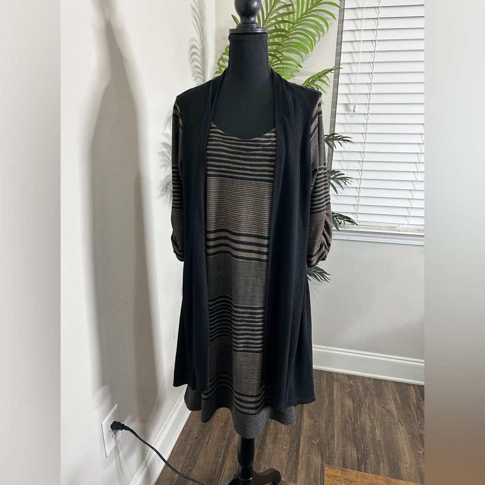 Haani Black Sheer Overlay Dress‎